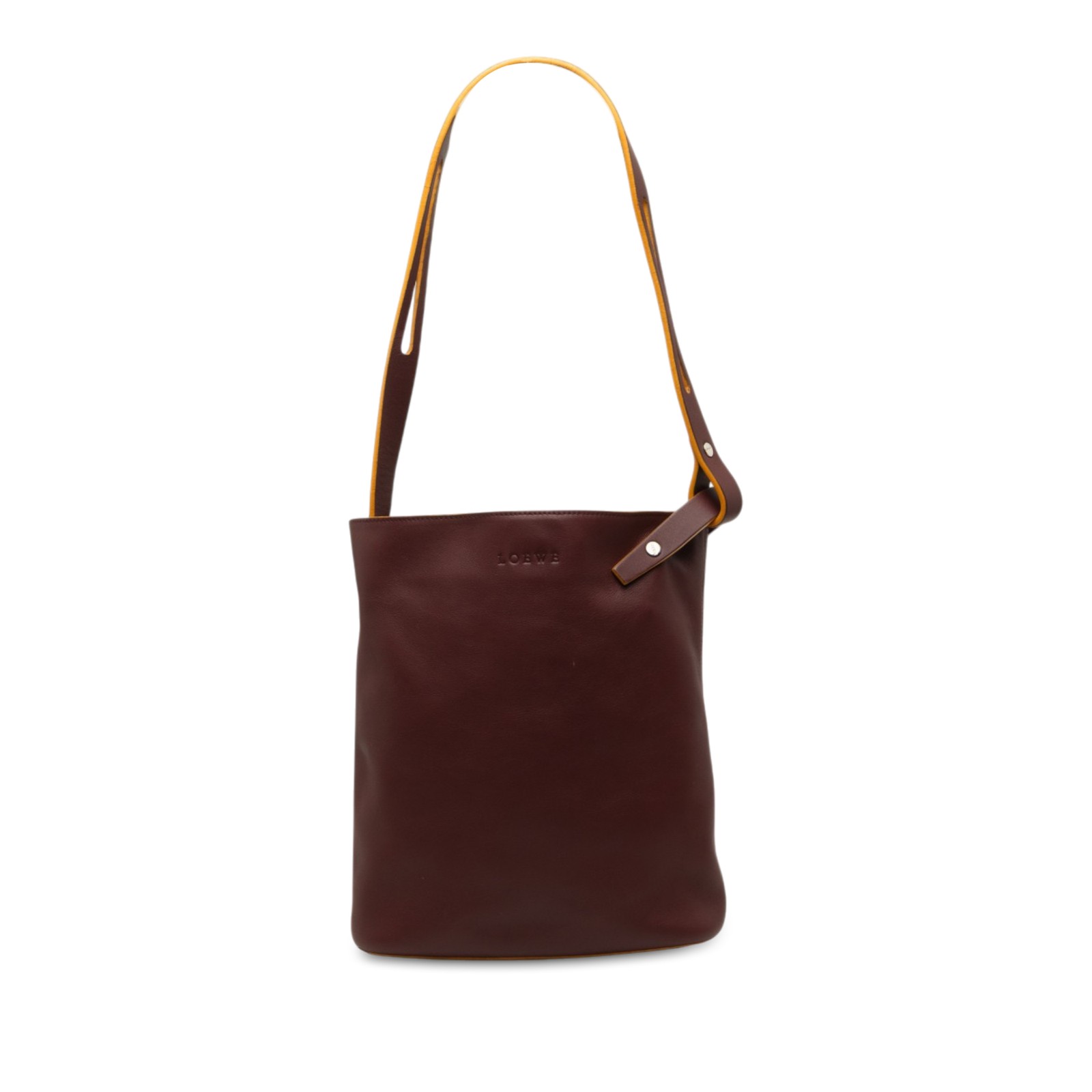 LOEWE Leather Shoulder Bag Pre-Loved Burgundy