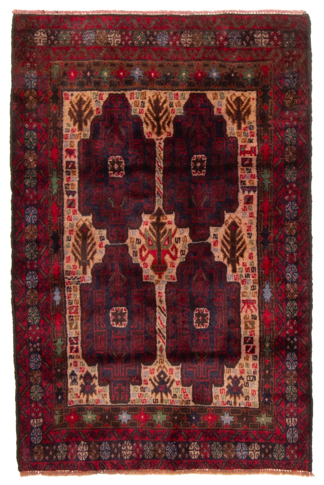 Vintage Traditional Hand-Knotted Area Rug 3\'1\