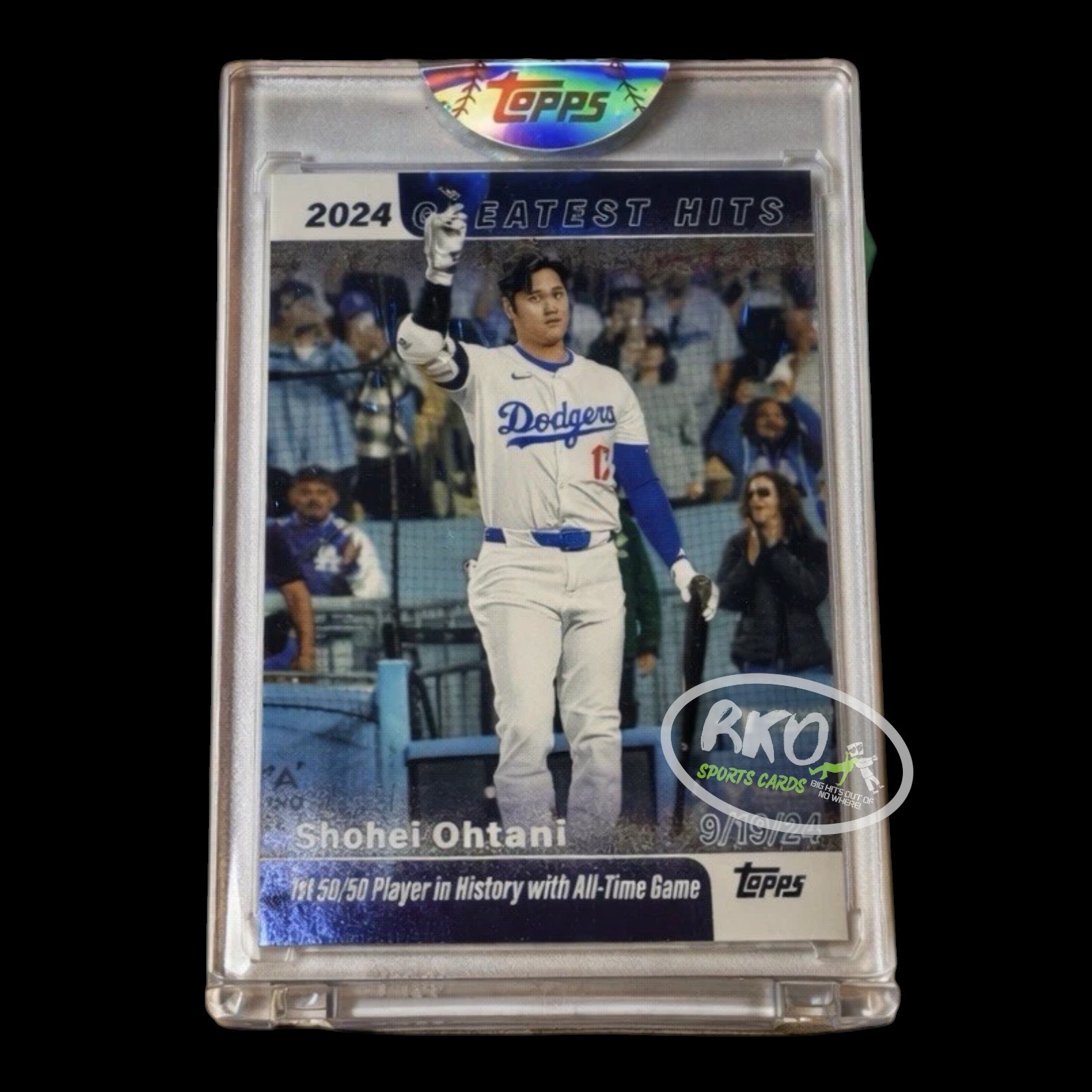 Shohei Ohtani RARE Refractor Investment Card Topps Dodgers 50/50 ENCASED