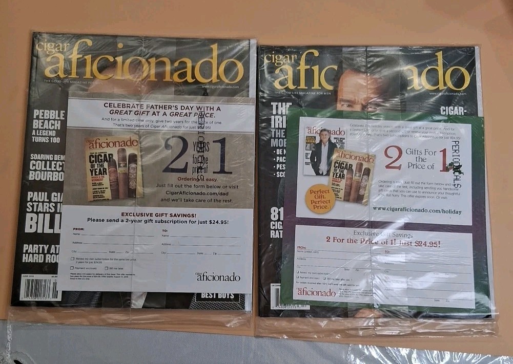 🤩 Sealed Cigar Aficionado Magazine May/June 2019 November/December 2019 
