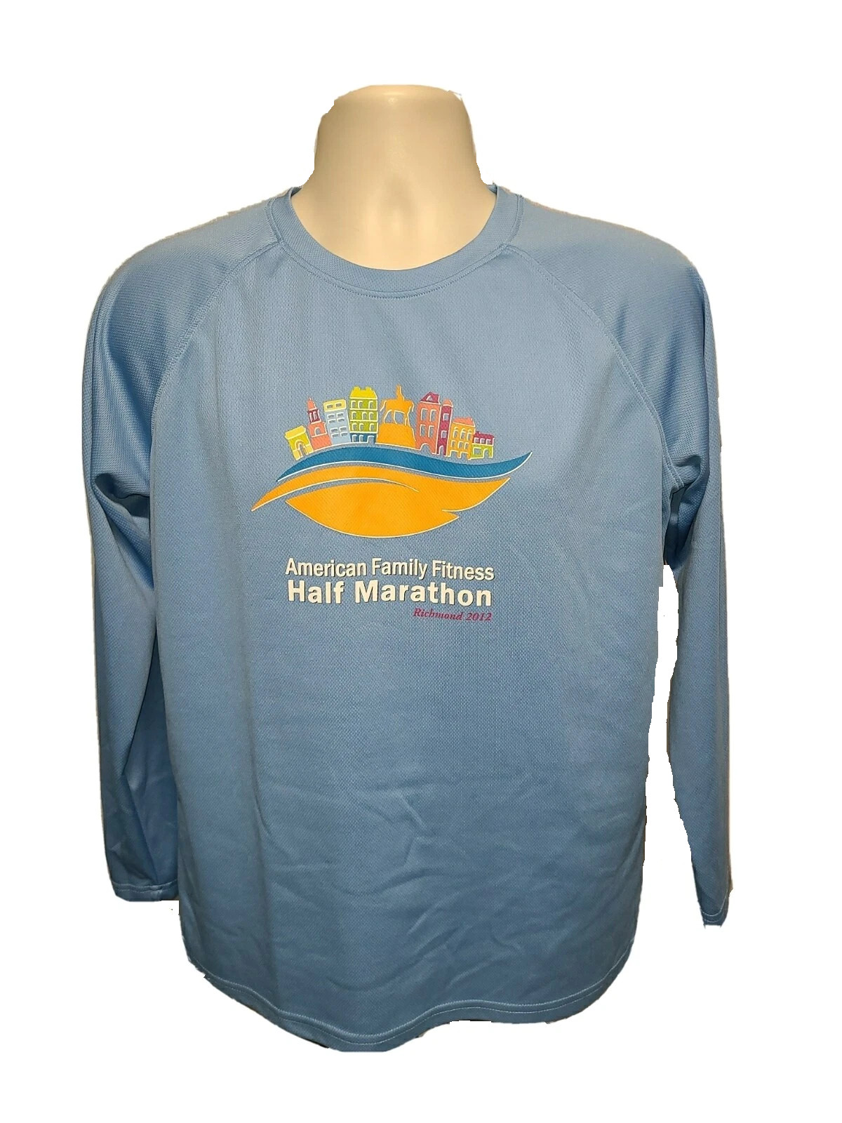 2012 Richmond American Family Fitness Half Marathon Adult Medium Blue LS Jersey