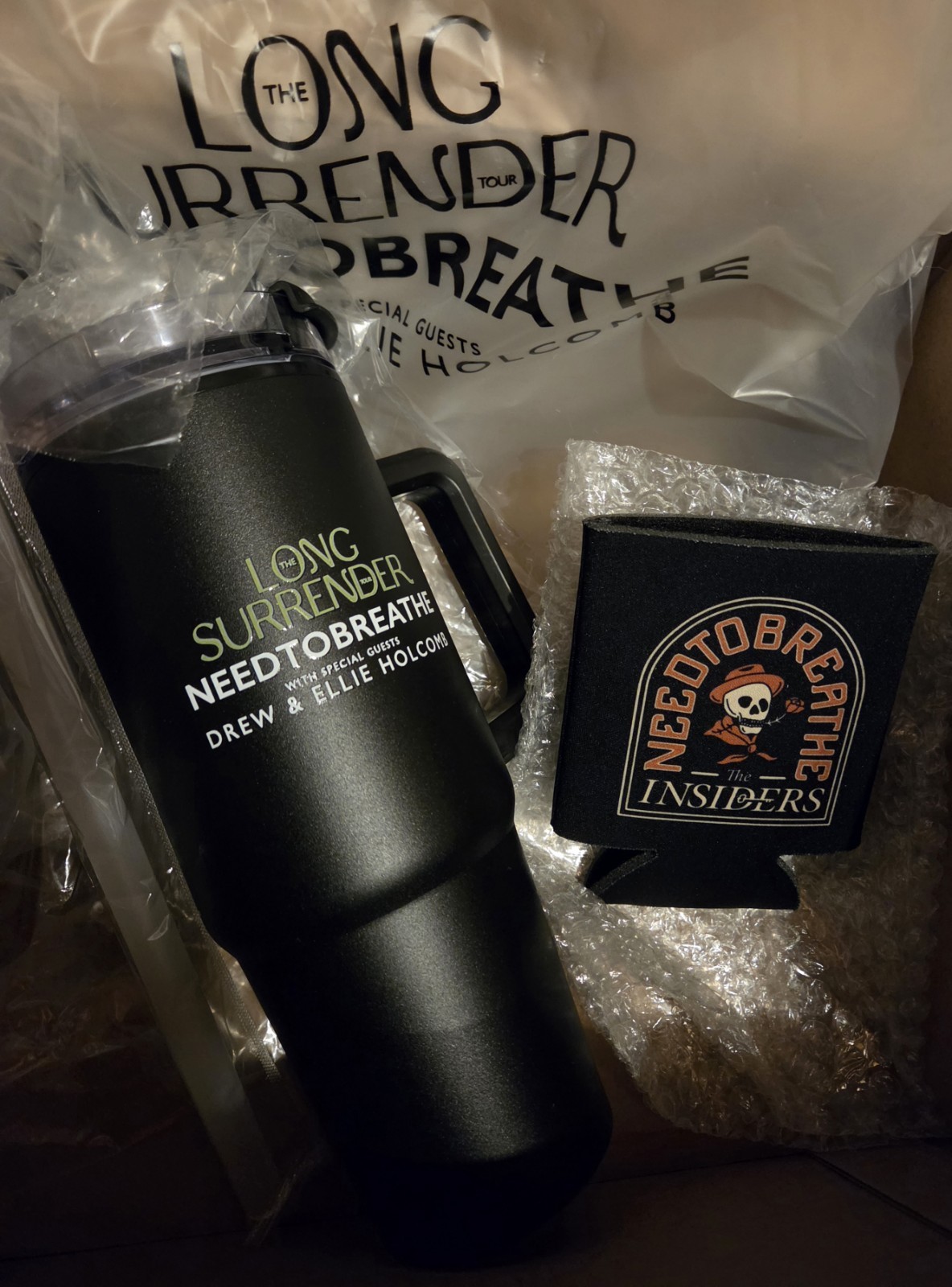 New Needtobreathe Band VIP Water Bottle w/Straw & Insiders Drink Koozie New Needtobreathe Band VIP Water Bottle w/Straw & Insiders Drink Koozie