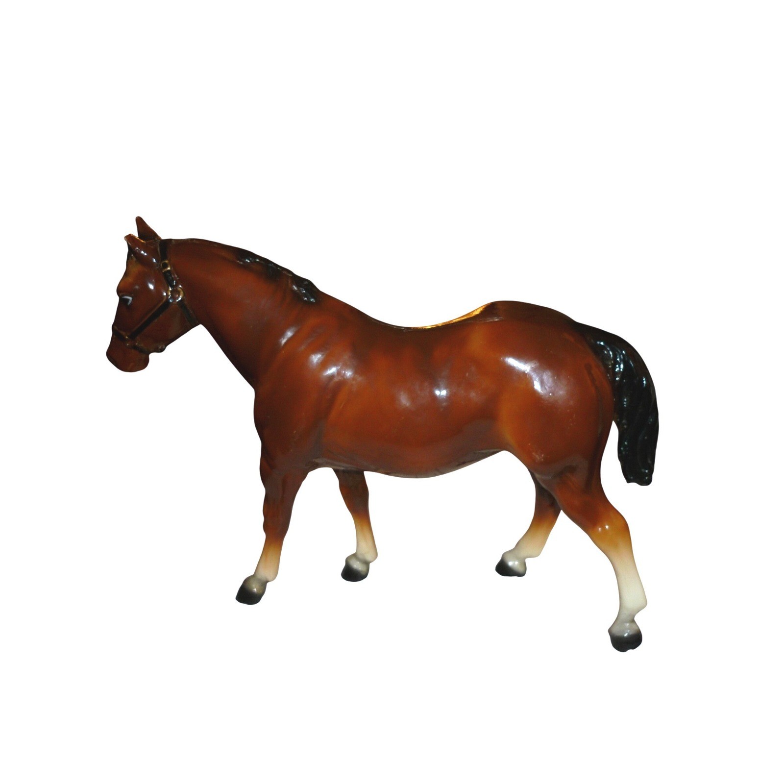 Vintage Breyer Molding Co Western Horse Glossy Bay Clock Topper Model Mold 57 Vintage Breyer Molding Co Western Horse Glossy Bay Clock Topper Model Mold 57