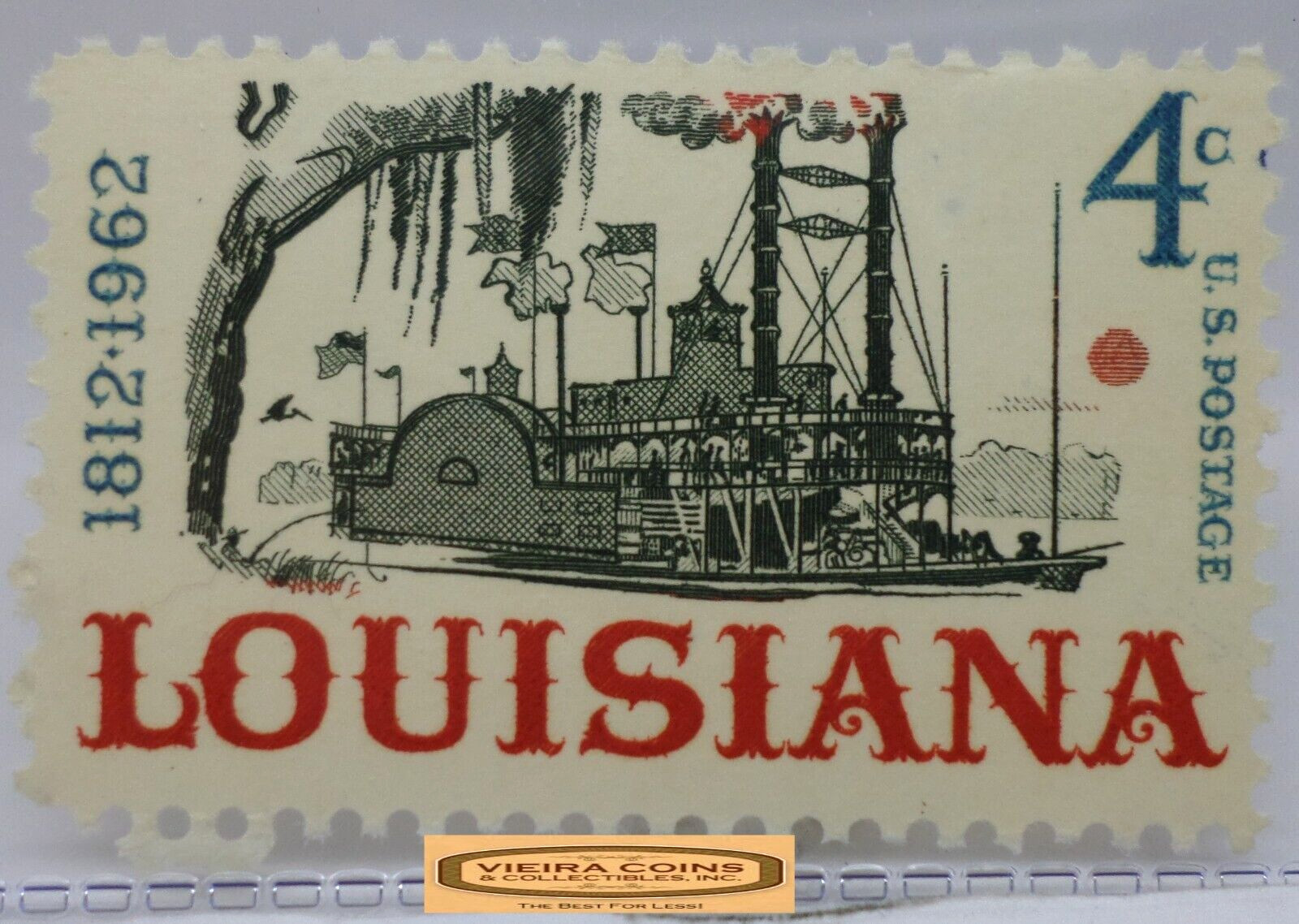 1962 USA Postage Louisiana 4 Cents Stamp - #S42033NQ