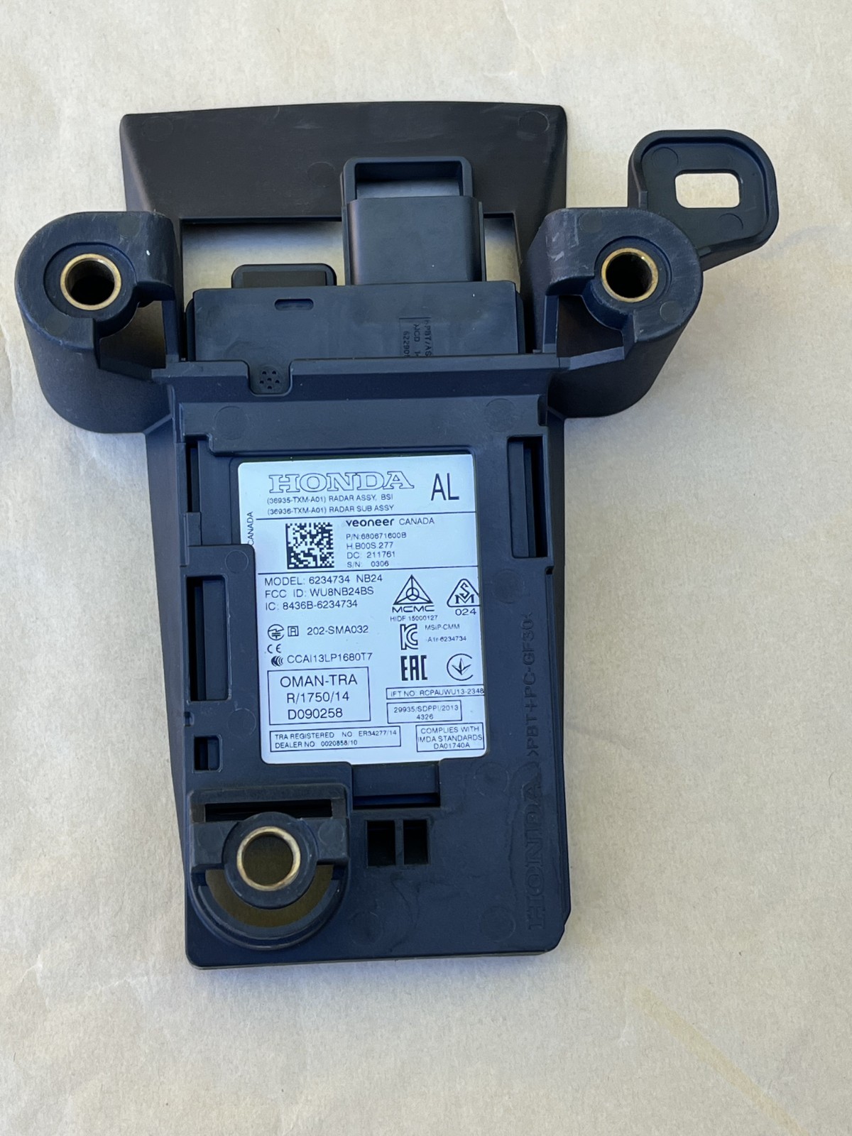 2019-2022 Honda Insight Rear Left Blind Spot Radar Sensor OEM 36935-TXM-A01