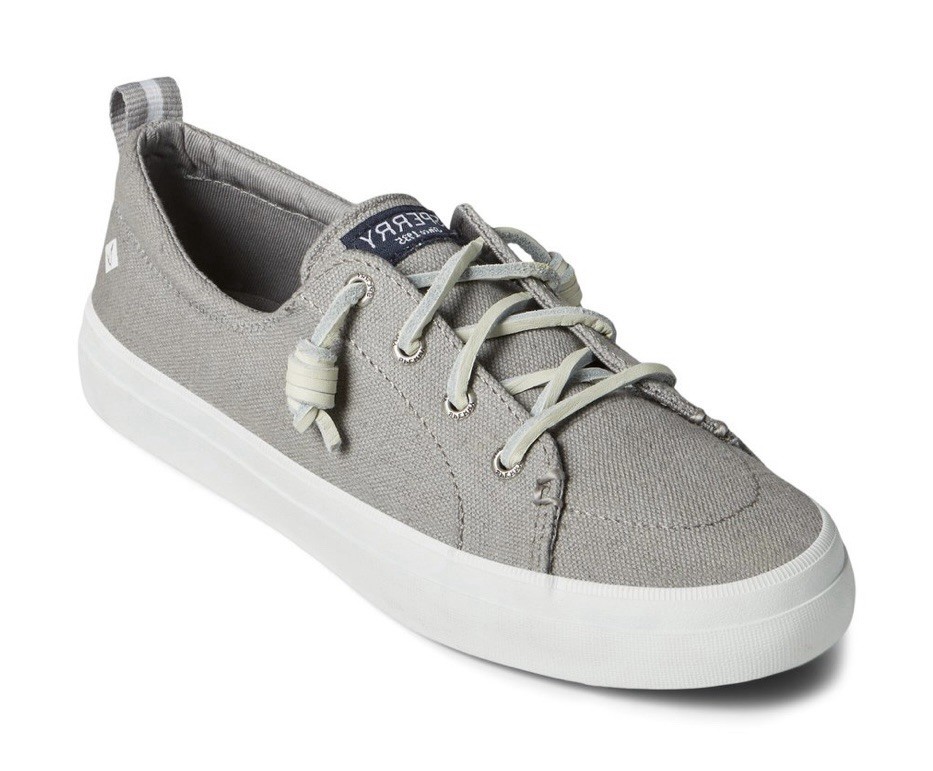 Sperry Women’s Crest Vibe Sneakers Shoes Linen Grey Sts99042 Size 9.5 Wide