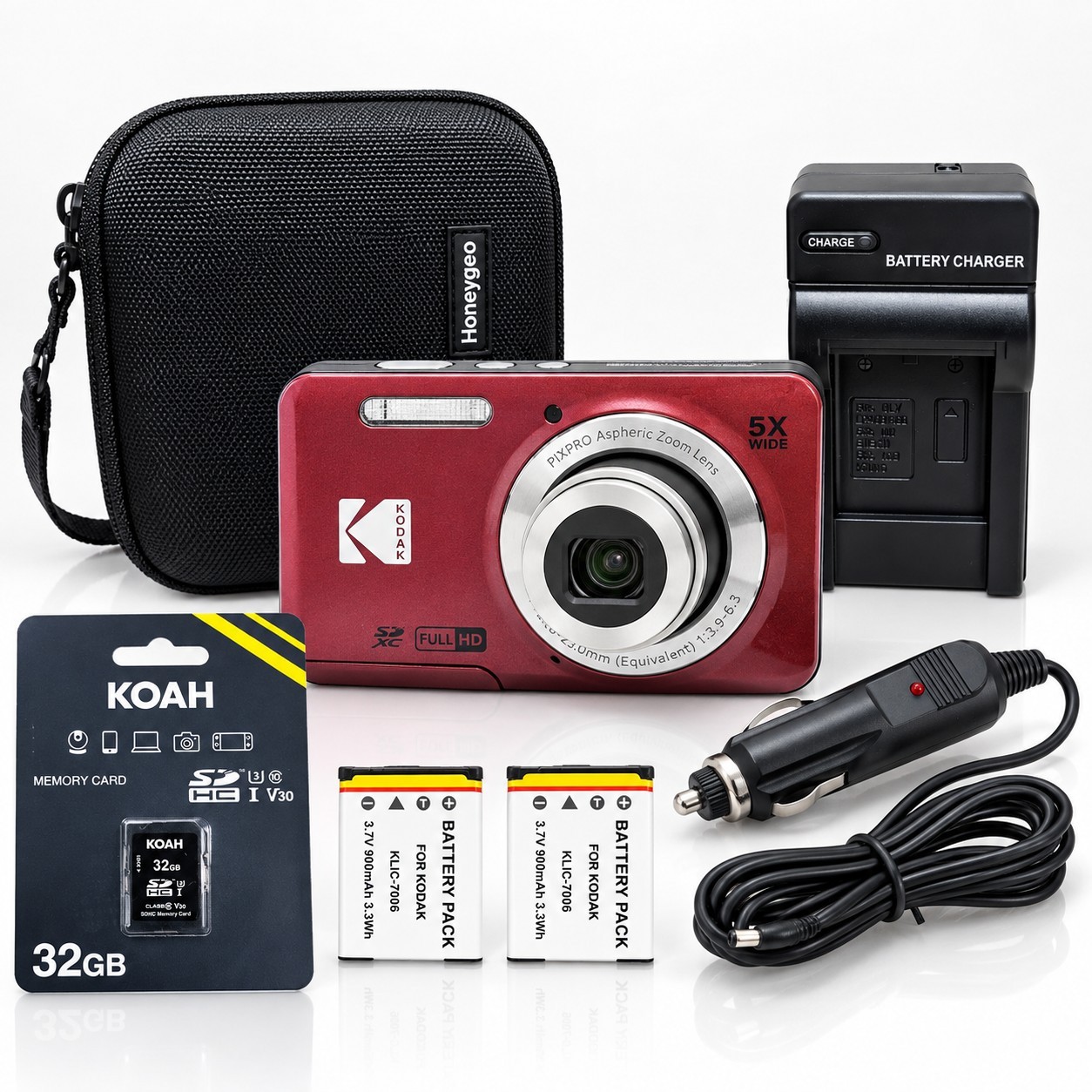 Kodak PIXPRO FZ55 Digital Camera (Red) Bundle with Case and Accessories Kodak PIXPRO FZ55 Digital Camera (Red) Bundle with Case and Accessories