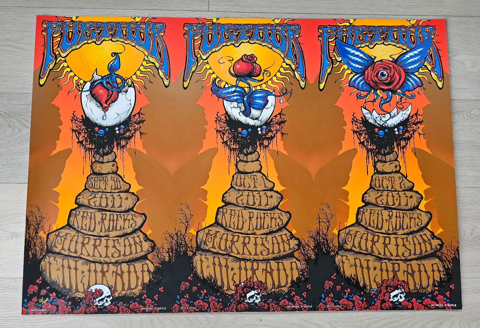 Furthur 2011 Poster Biffle Denver Red Rocks UNCUT Grateful Dead [#27/200]