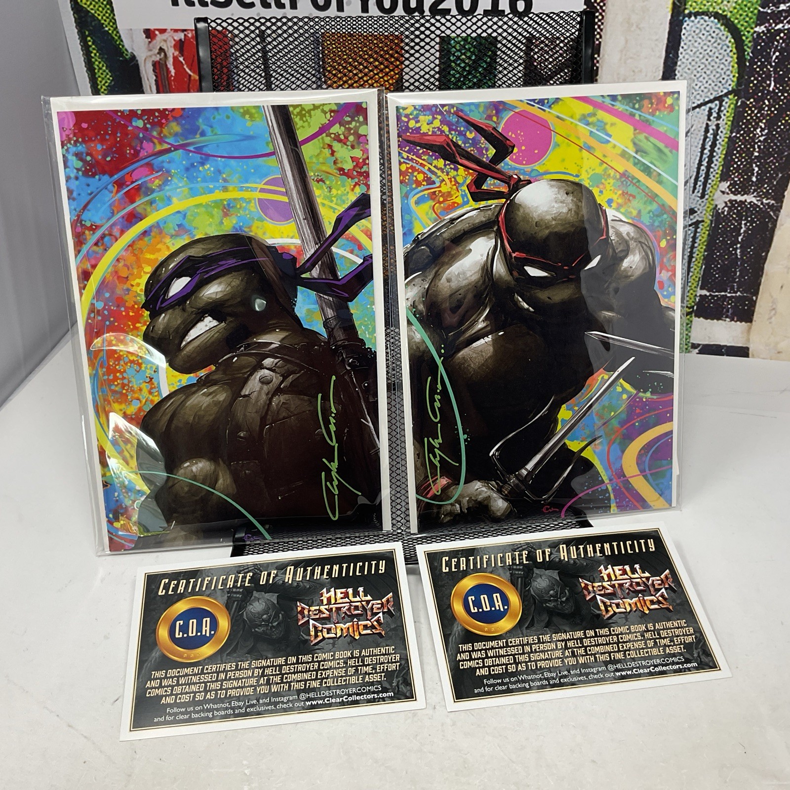 (2) Teenage Mutant Ninja Turtles - Clayton Crain - Signed - Virgin w/ 2 COA’s (2) Teenage Mutant Ninja Turtles - Clayton Crain - Signed - Virgin w/ 2 COA’s