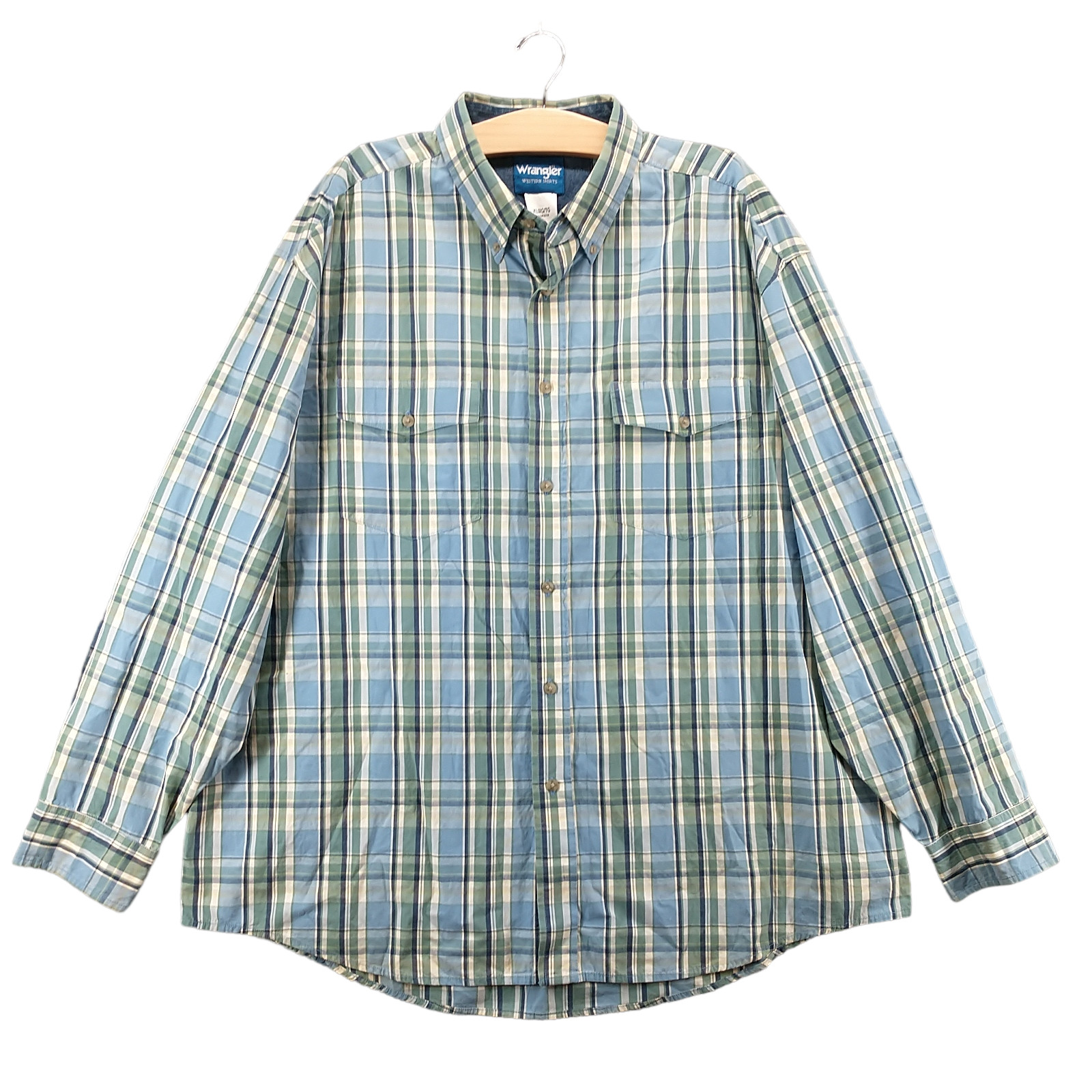 Wrangler Western Shirts Men\'s Button Down Shirt Multicolor Size XL Plaid Cotton