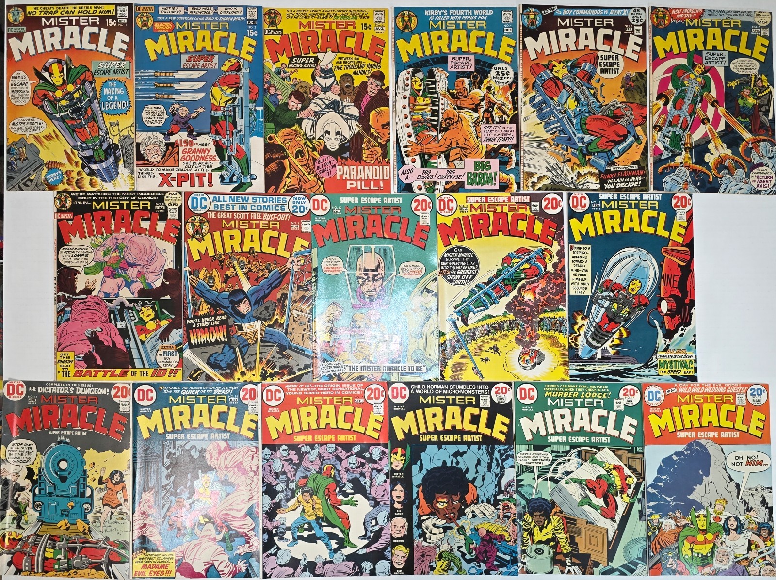 Mister Miracle Bronze Age Lot (17) #1-18* VF FN- 1971 Jack Kirby High Mid Grade Mister Miracle Bronze Age Lot (17) #1-18* VF FN- 1971 Jack Kirby High Mid Grade