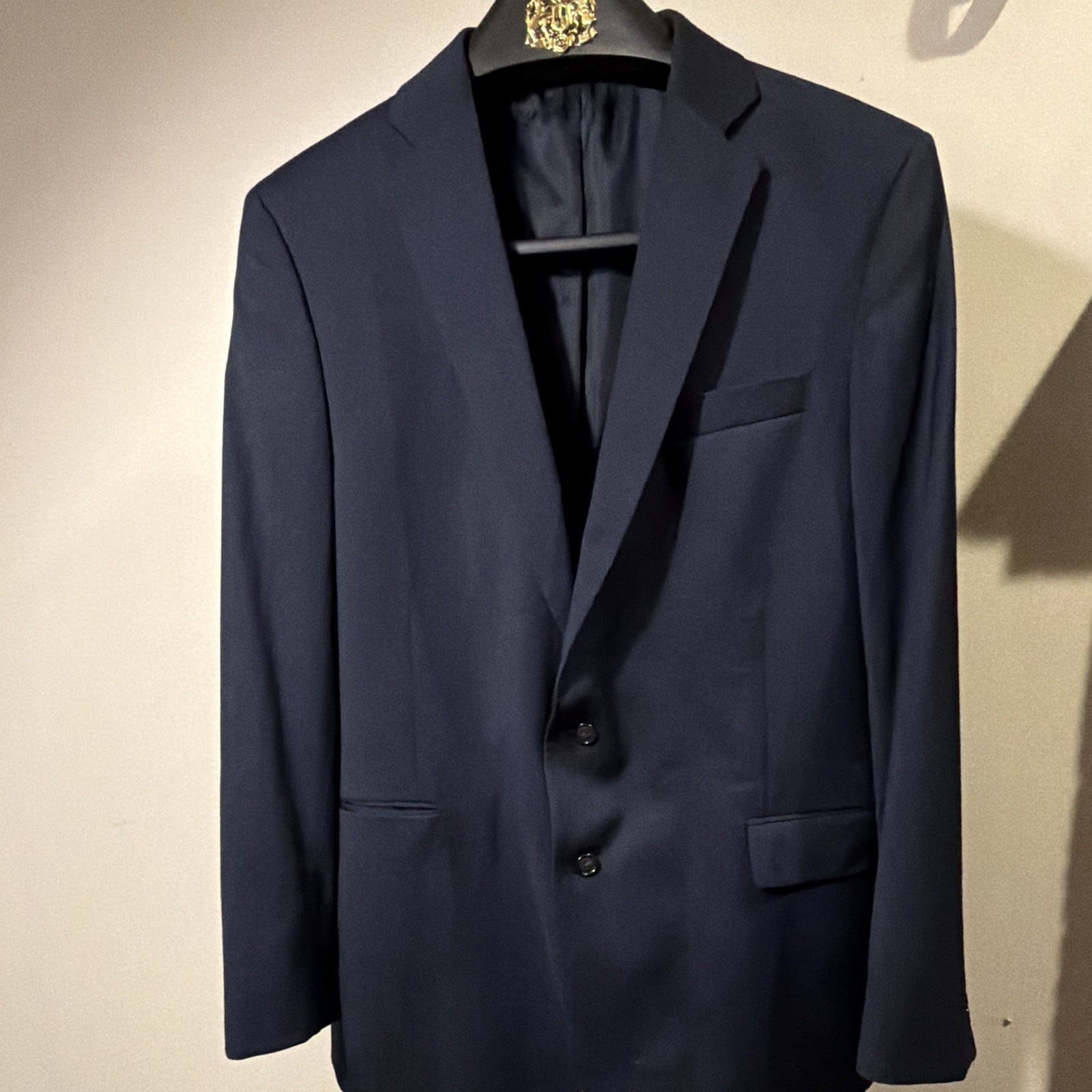 Men’s Blue Suit Jacket  Single-Breasted 2-Button 34 Cool Max Fabric Stafford
