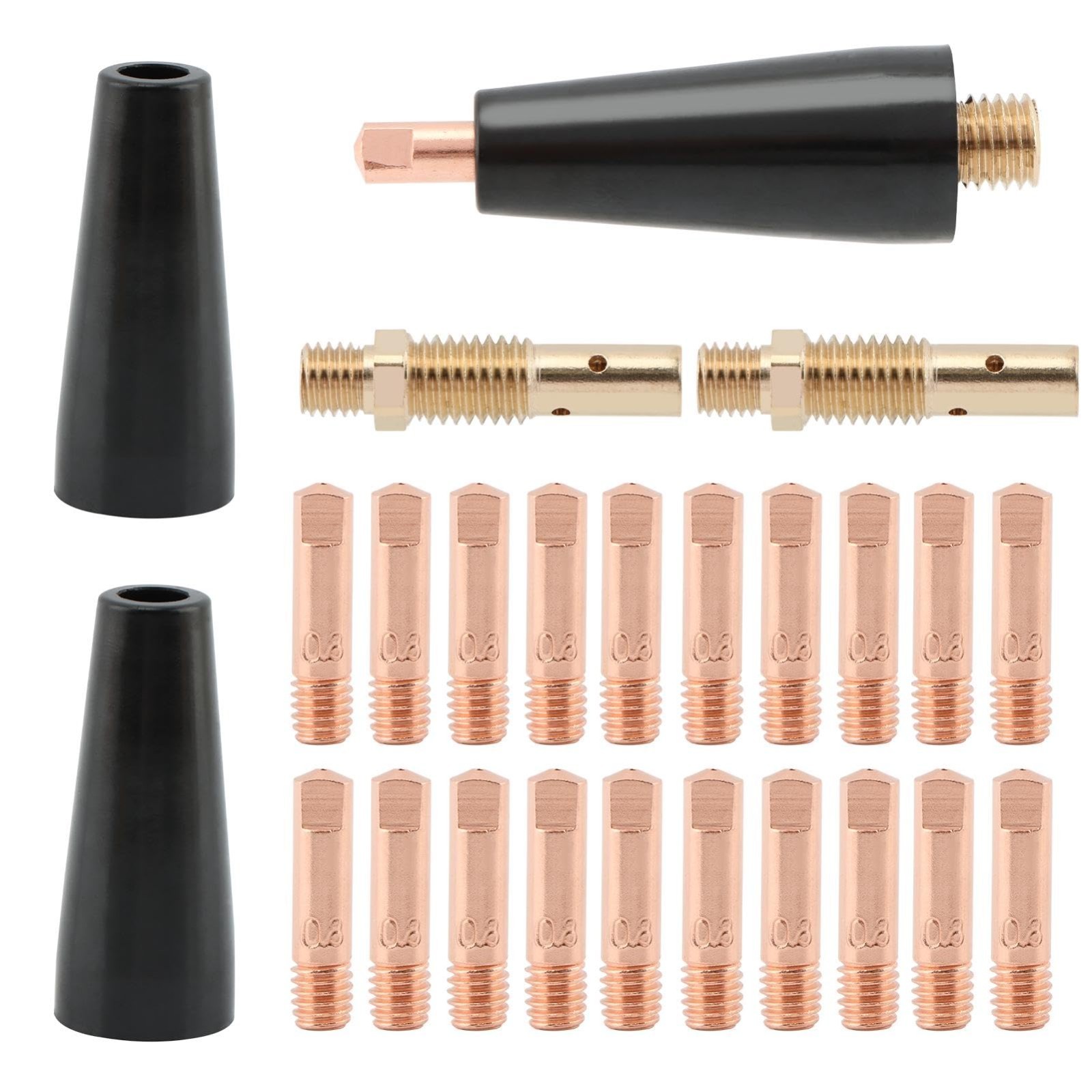 24PCS MIG Welding Contact Tips Kit KP1939-1 Flux Core Gasless Nozzle 0.035 24PCS MIG Welding Contact Tips Kit KP1939-1 Flux Core Gasless Nozzle 0.035