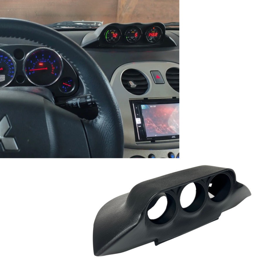 06 12 Mitsubishi Eclipse Dash Display Clock Trim 52mm Triple Gauge Pod Mount