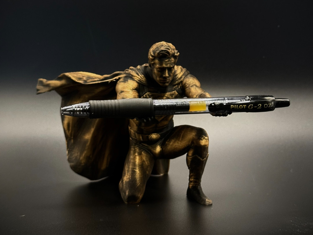 Superman Pen Holder Custom Desk Decor 3D Printed Desk Decor