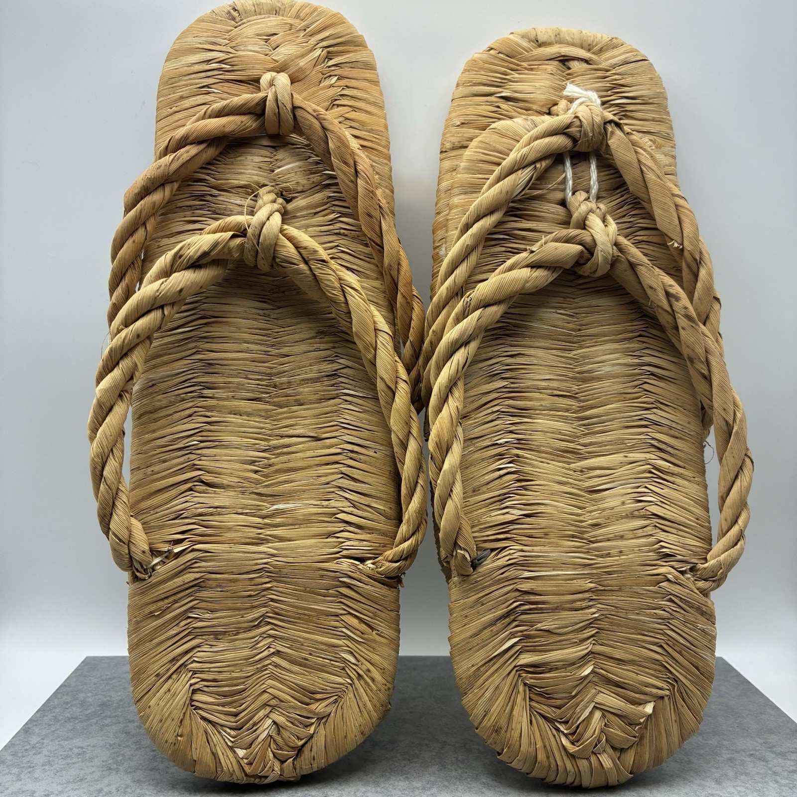 2 Pairs Vintage Japanese Straw Zori Sandals Mingei Folk Craft Traditional Japan
