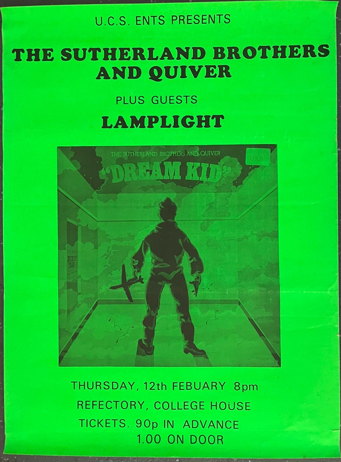 Sutherland Brothers And Quiver plus Lamplight 1974 original Gig Poster Rare Sutherland Brothers And Quiver plus Lamplight 1974 original Gig Poster Rare