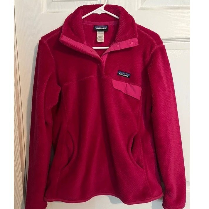 Patagonia Re-Tool Snap-T Pullover Women\'s M Cupcake Pink Fleece FA14