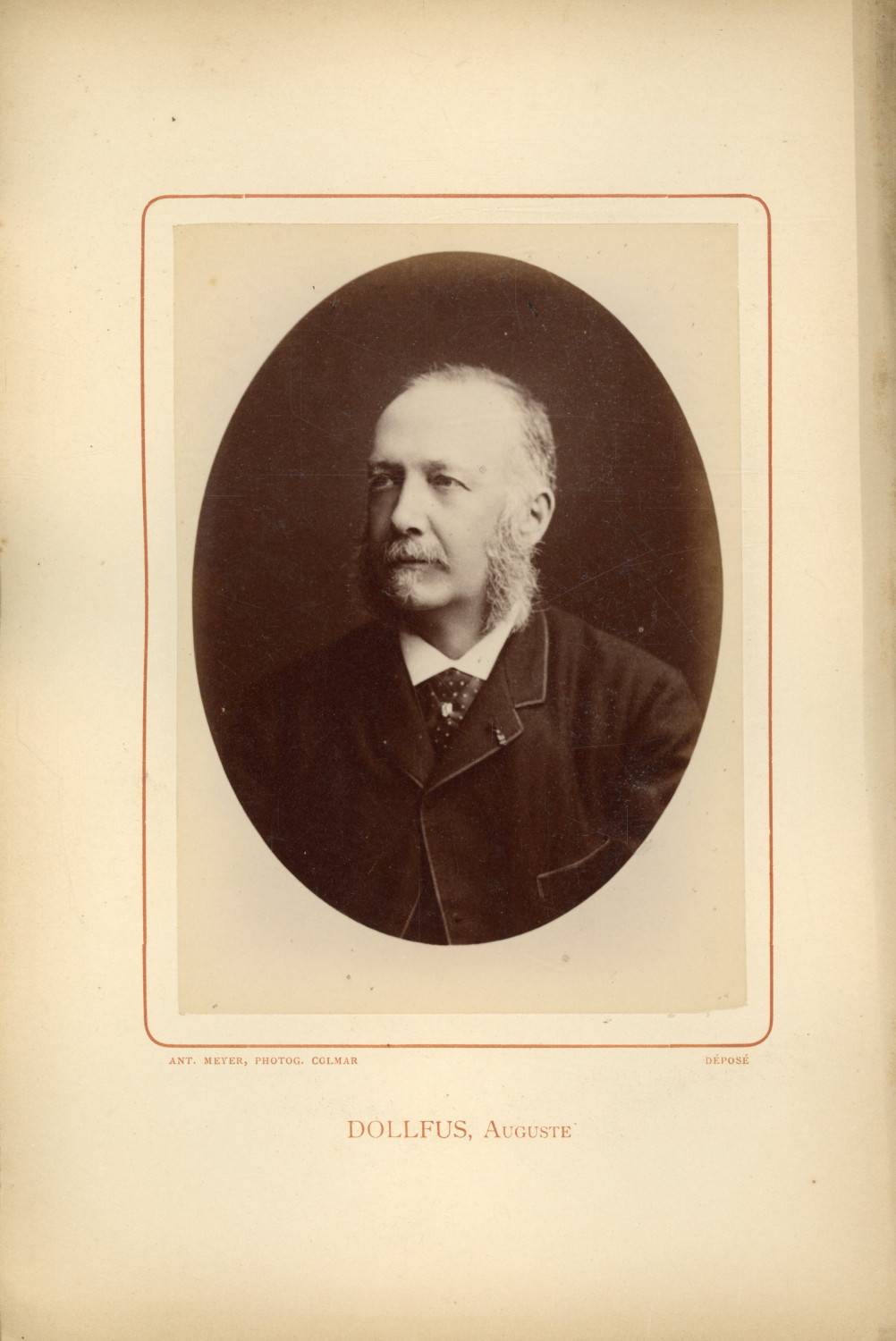 Ant. Meyer, Photog. Colmar, Auguste Dollfus (1832-1911), Vintage Manufacturer a
