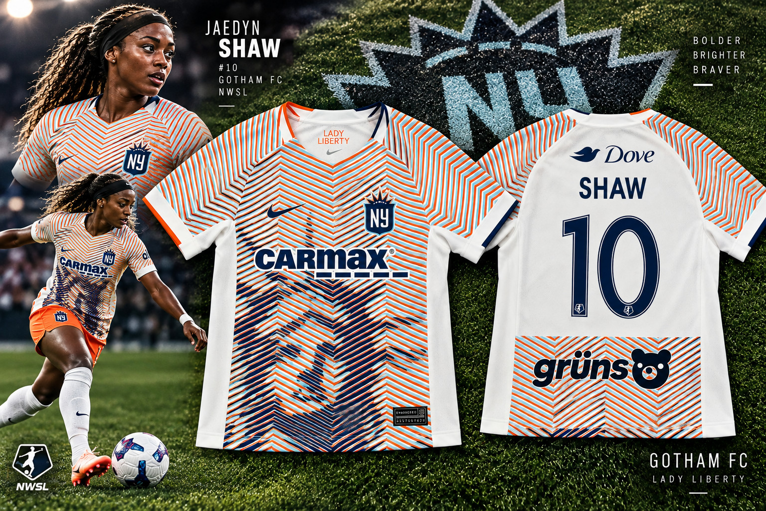 Gotham FC Jaedyn Shaw #10 Nike Lady Liberty Jersey Unisex S NWSL NWOT