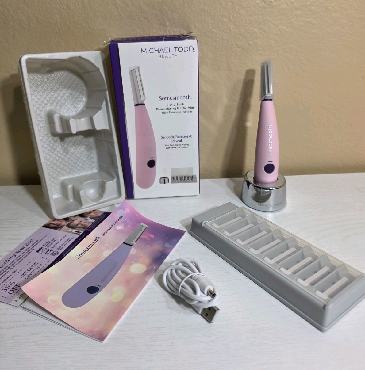 Michael Todd Beauty Sonicsmooth 2-in-1 Sonic Dermaplaning & Hair Removal System 
