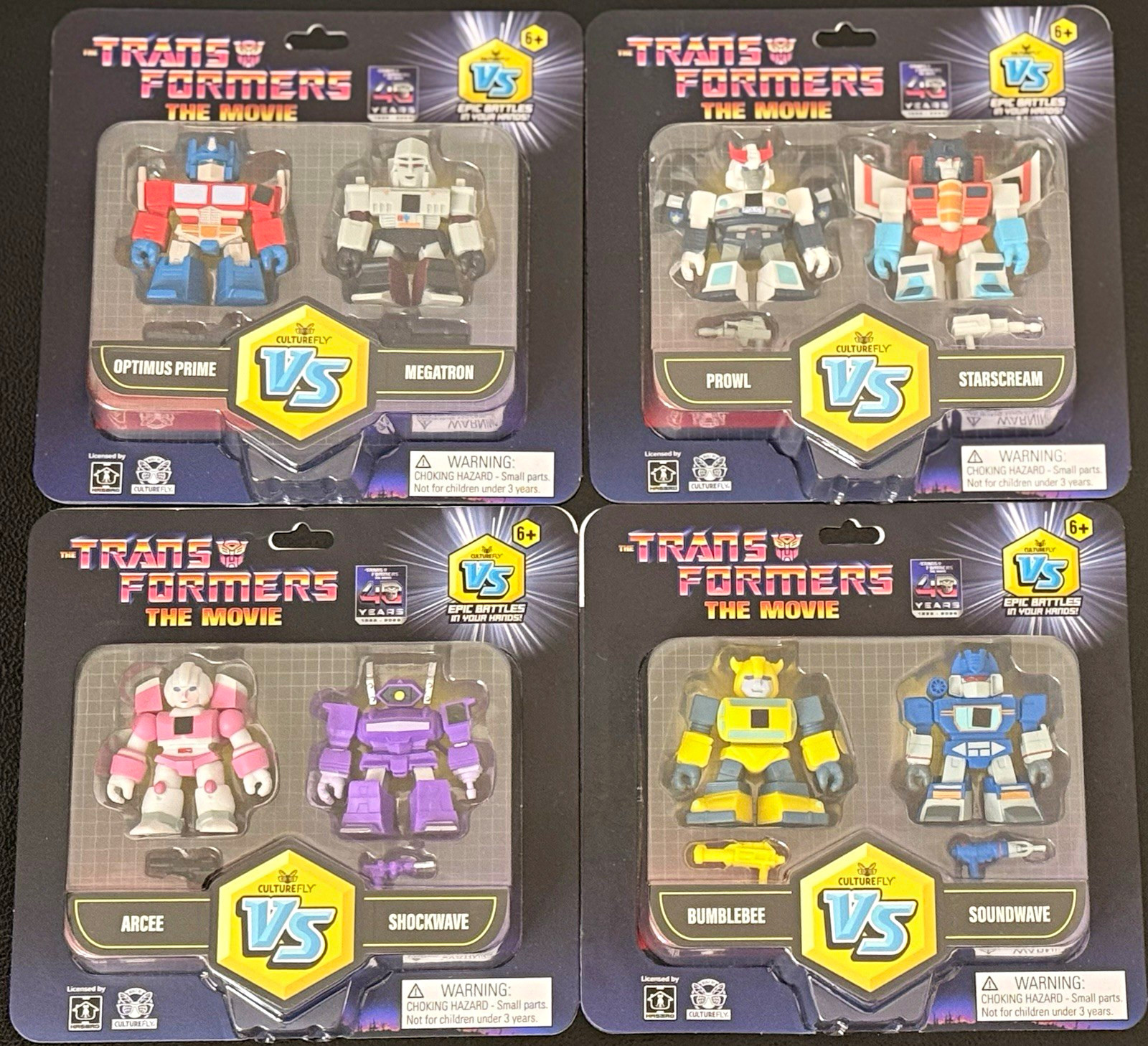 40TH ANNIVERSARY COLLECTION: Transformers The Movie ALL 4 VS PACKS • 8 FIGURES