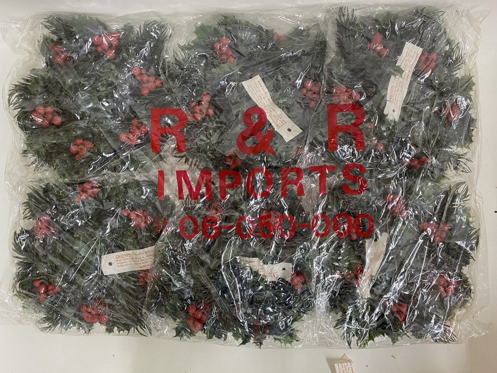 6X Vintage  Christmas Candle Ring Wreath 8” Diameter Hong Kong