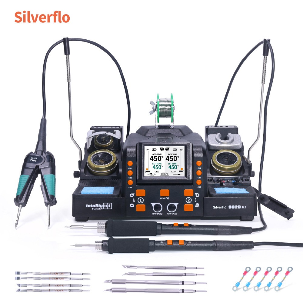 982D-III Precision Digital Soldering Station Hot Tweezers for Electronics Repair