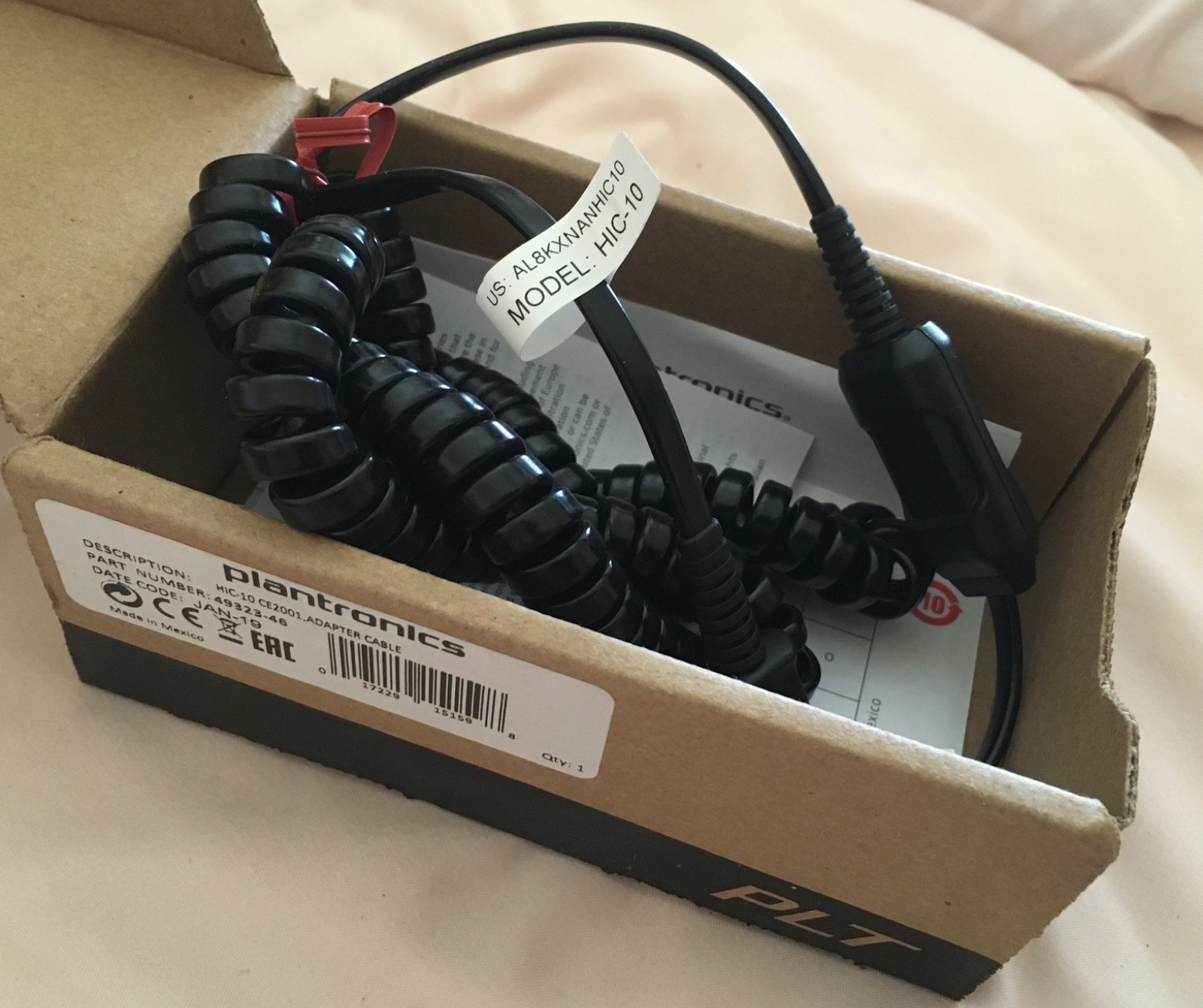 NEW OEM GENUINE  Plantronics HIC-10 Adapter Cable 49323-46  50 + Available