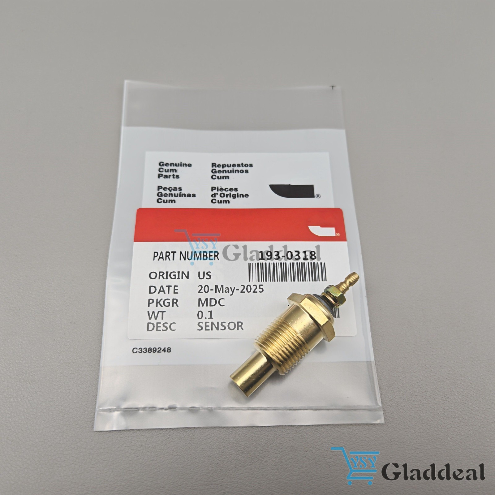New Water Temperature Sender For Cummins Onan 193-0318