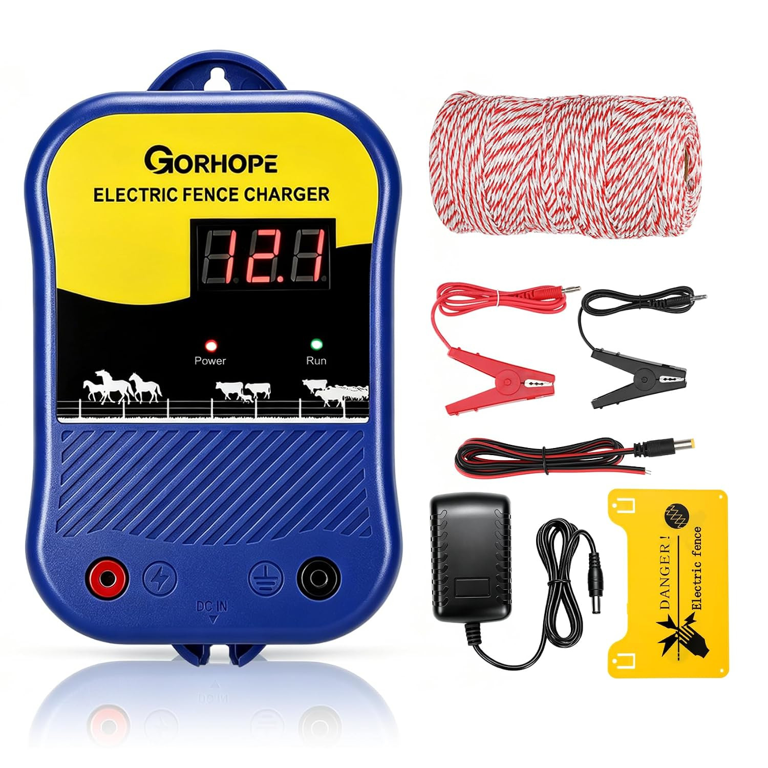 3.5 Miles Electric Fence Charger,2J Electric Fence Energizer for Livestock | Inc 3.5 Miles Electric Fence Charger,2J Electric Fence Energizer for Livestock | Inc