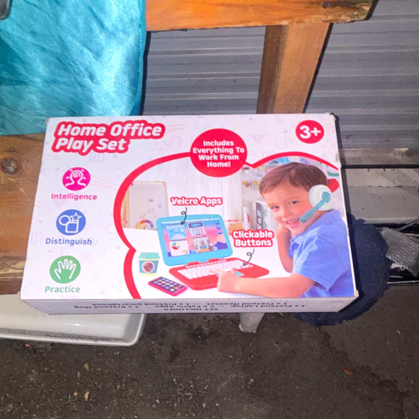 Home Office Pretend Play Set Toy for Ages 3+ with Laptop Phone Accessories