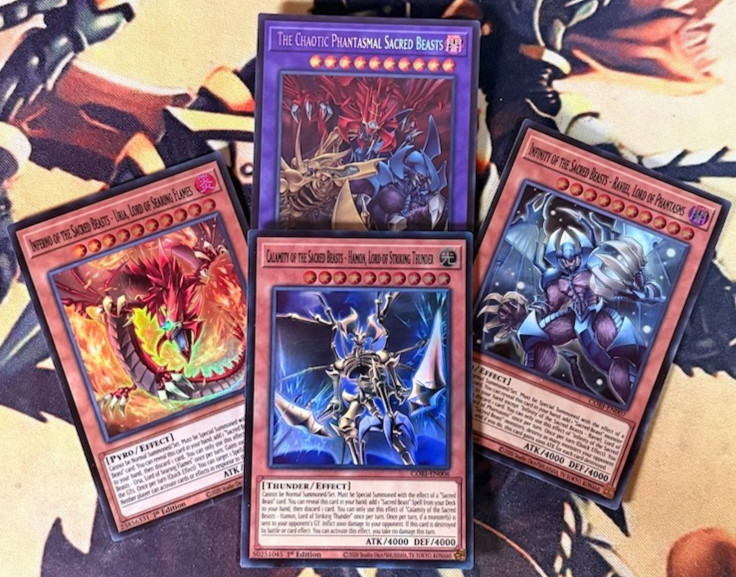Yugioh: The Chaotic Phantasmal Sacred Beasts 4 Card Set CORI Sacred God Cards NM