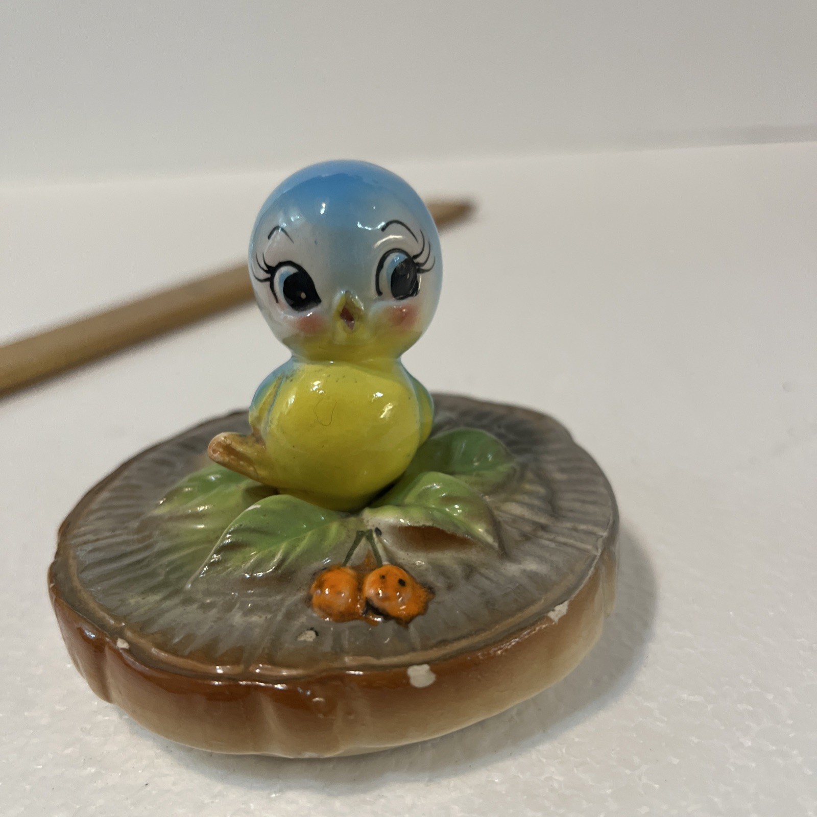 Anthropomorphic Norcrest Vintage Bluebirds On Branch Sugar Bowl Jam Jar LID READ