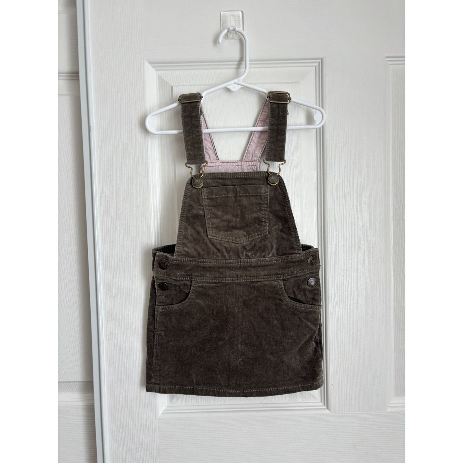 H&M Toddler Girl Overall Corduroy Dress in Khaki Green Size 2-3Y H&M Toddler Girl Overall Corduroy Dress in Khaki Green Size 2-3Y