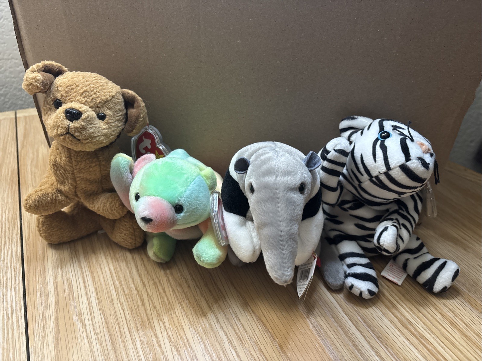 Ty Beanie Babies Lot of 4 Blizzard Ants Tuffy Sammy Tags Rare Vintage Retired
