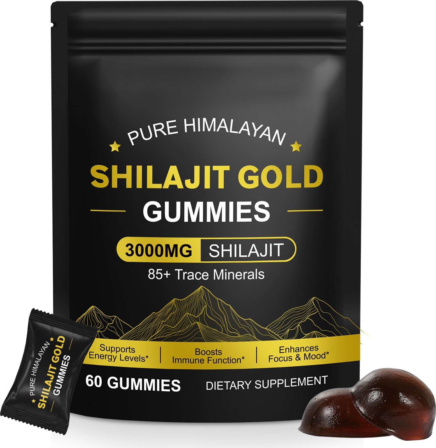 Pure Himalayan Shilajit Gummies Gold No Added Sugar I AshPure Himalayan Shilajit Pure Himalayan Shilajit Gummies Gold No Added Sugar I AshPure Himalayan Shilajit