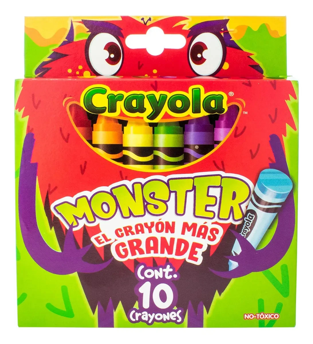 Crayola Monster Jumbo Crayons 10 Count Extra Thick Assorted Colors New