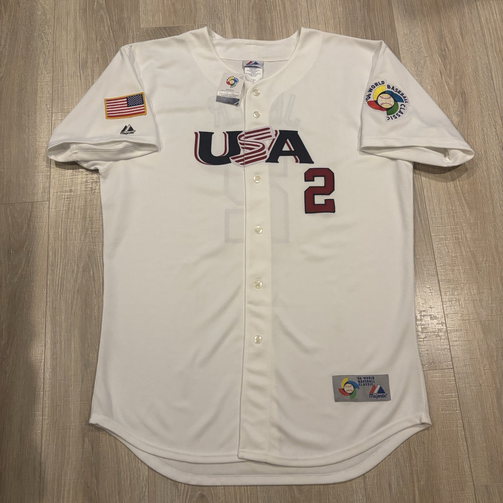 NWT Majestic Authentic Derek Jeter 2006 WBC Jersey Mens 50 Team USA Yankees