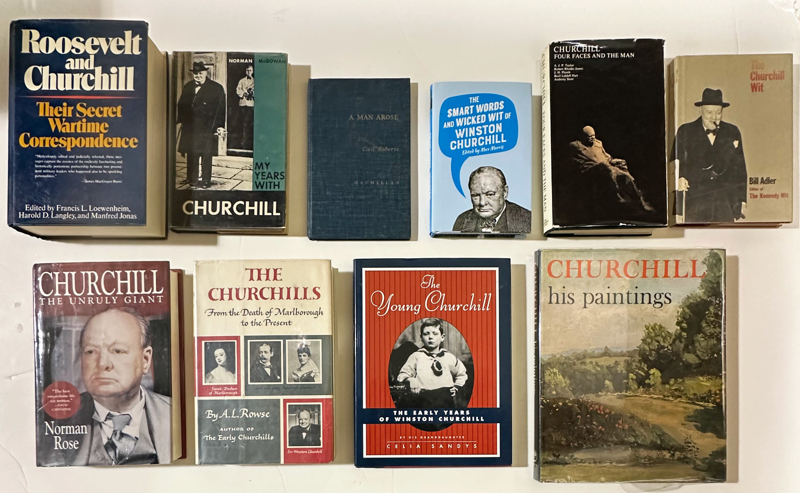 Winston Churchill Book Collection Lot 20+ Biographies History WWII Roosevelt