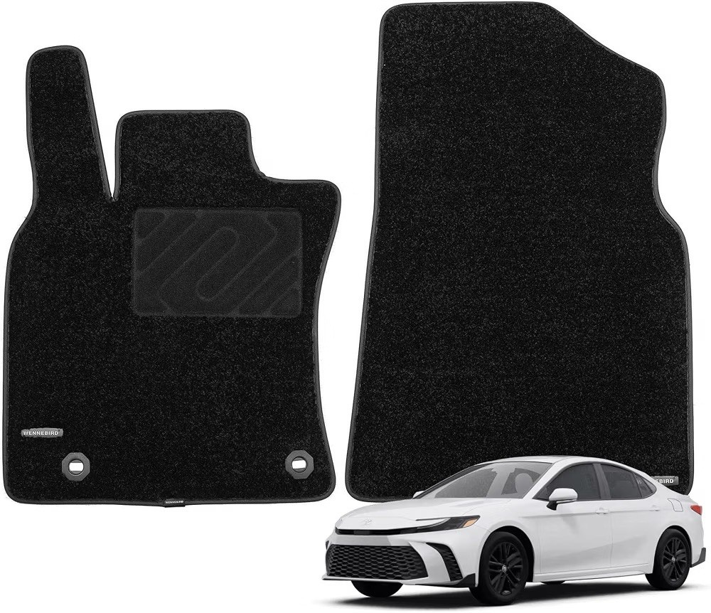 WENNEBIRD Front Carpet Floor Mats for Toyota Camry 2025-2026 2Pc 0.6-Inch Black