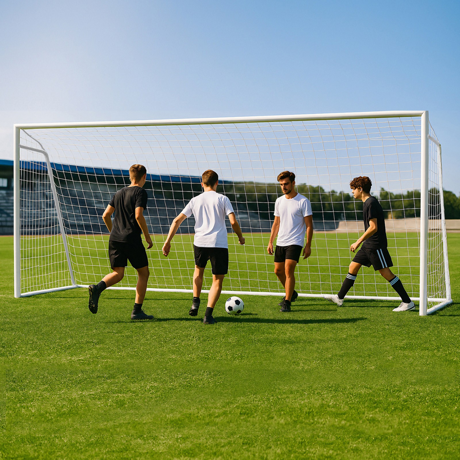 Pro Soccer Goal Set 16x7ft w/6 Cones & Net, Heavy Duty 50mm Steel Pro Soccer Goal Set 16x7ft w/6 Cones & Net, Heavy Duty 50mm Steel