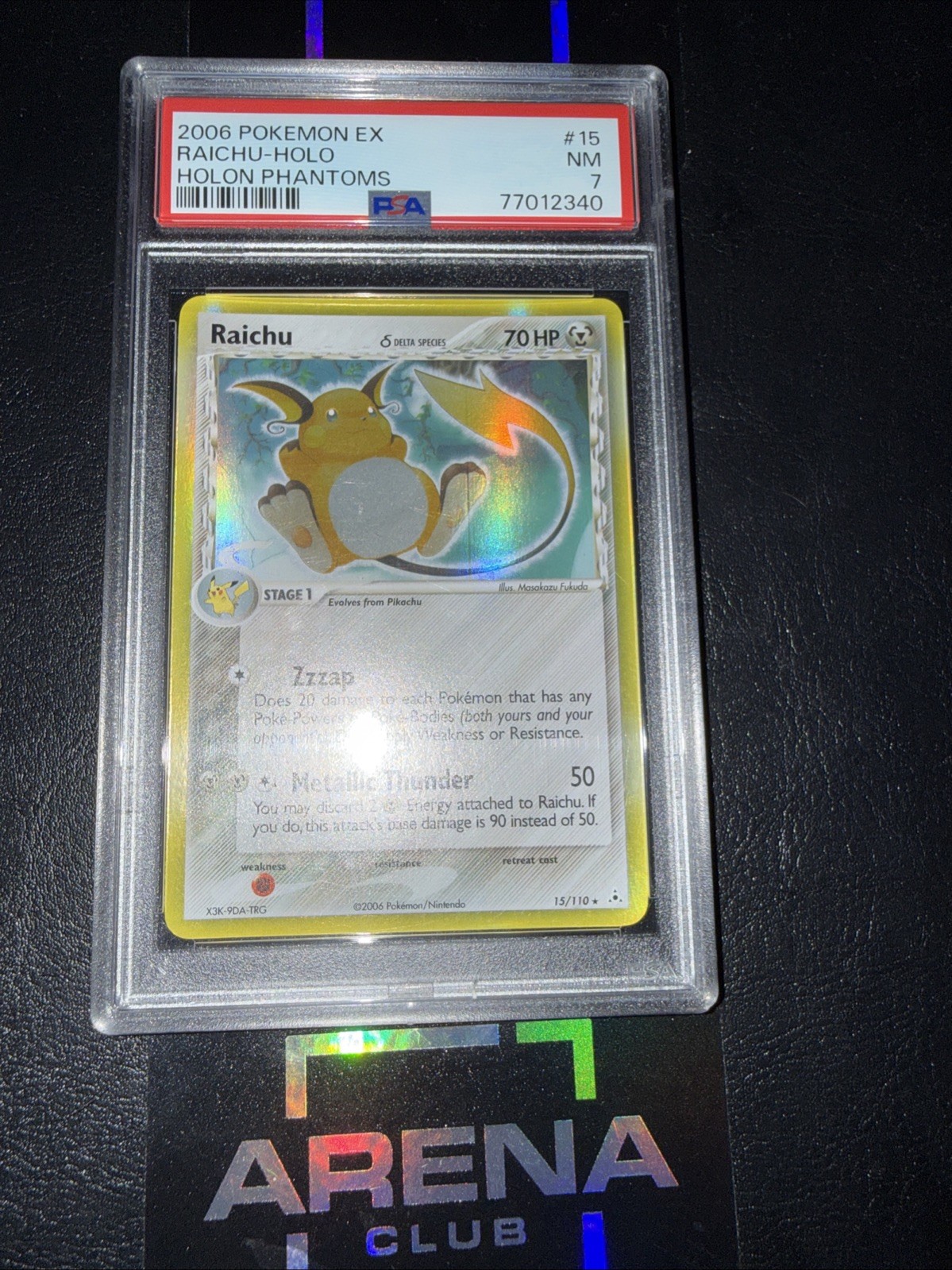 Raichu 15/110 PSA 7 Pokemon EX Holon Phantoms Holo Delta Species 2006 Raichu 15/110 PSA 7 Pokemon EX Holon Phantoms Holo Delta Species 2006
