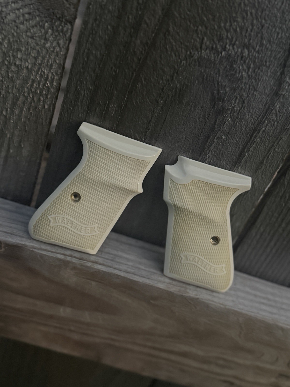 Rare Walther PP PPK PPKS White Presentation Grips Germany 32 380 7.65 Faux Ivory Rare Walther PP PPK PPKS White Presentation Grips Germany 32 380 7.65 Faux Ivory