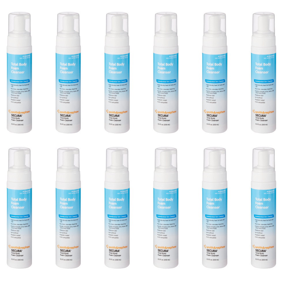 Smith & Nephew Secura Total Body Foam Cleanser, 8.5 oz Each - Case of 12 Bottles