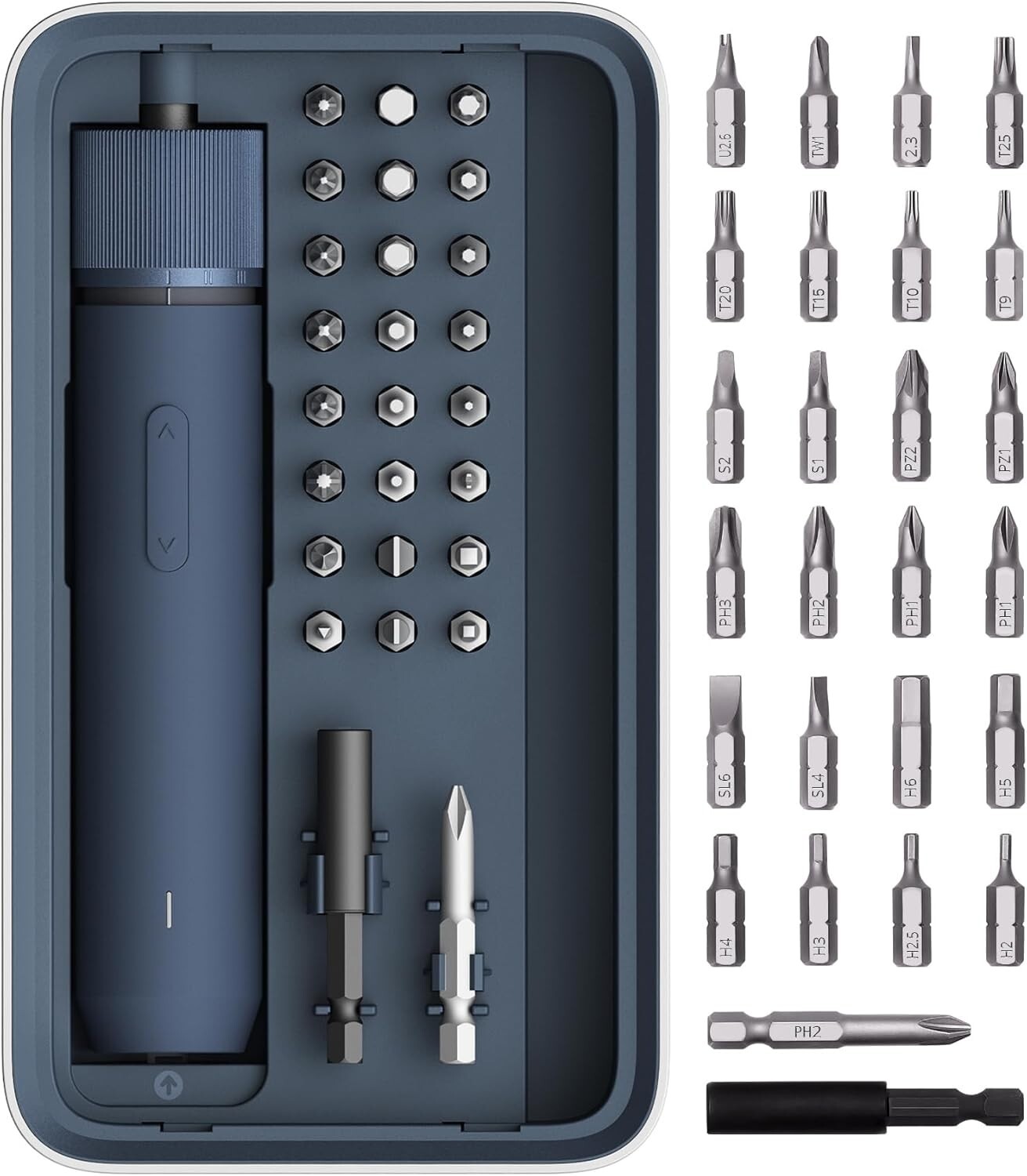 HOTO Electric Screwdriver Kit, 25-Piece Upgraded Bit Set, 3.6V Cordless LED Ligh