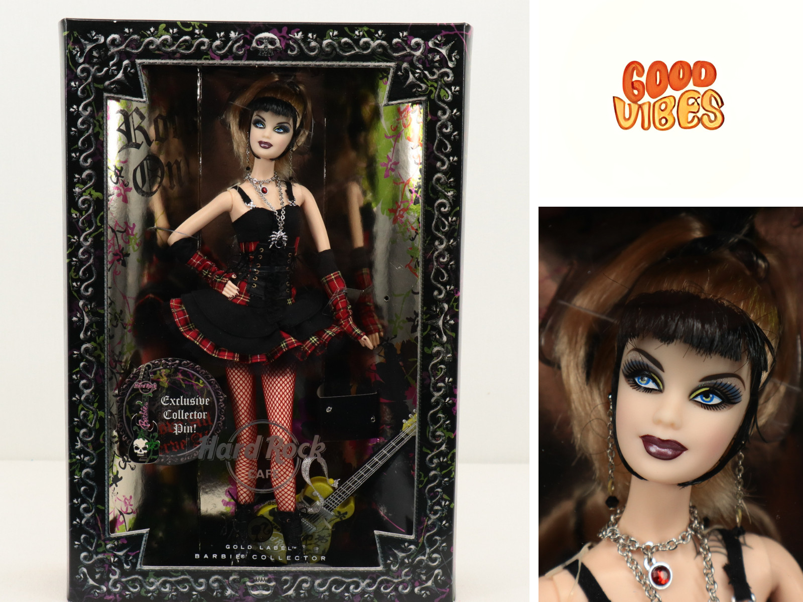 2008 Mattel Barbie Hard Rock Cafe Gothic Punk Gold Label NRFB L9663