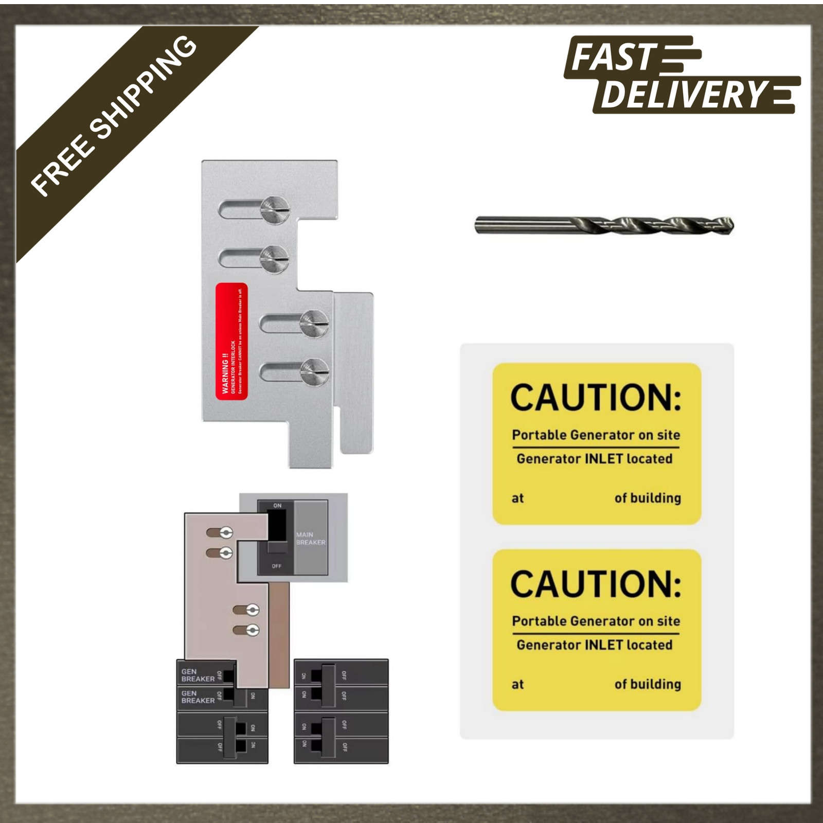 Generator Interlock Kit for Eaton Culter Hammer Main Breaker Panels, 2 1/4 Inch Generator Interlock Kit for Eaton Culter Hammer Main Breaker Panels, 2 1/4 Inch