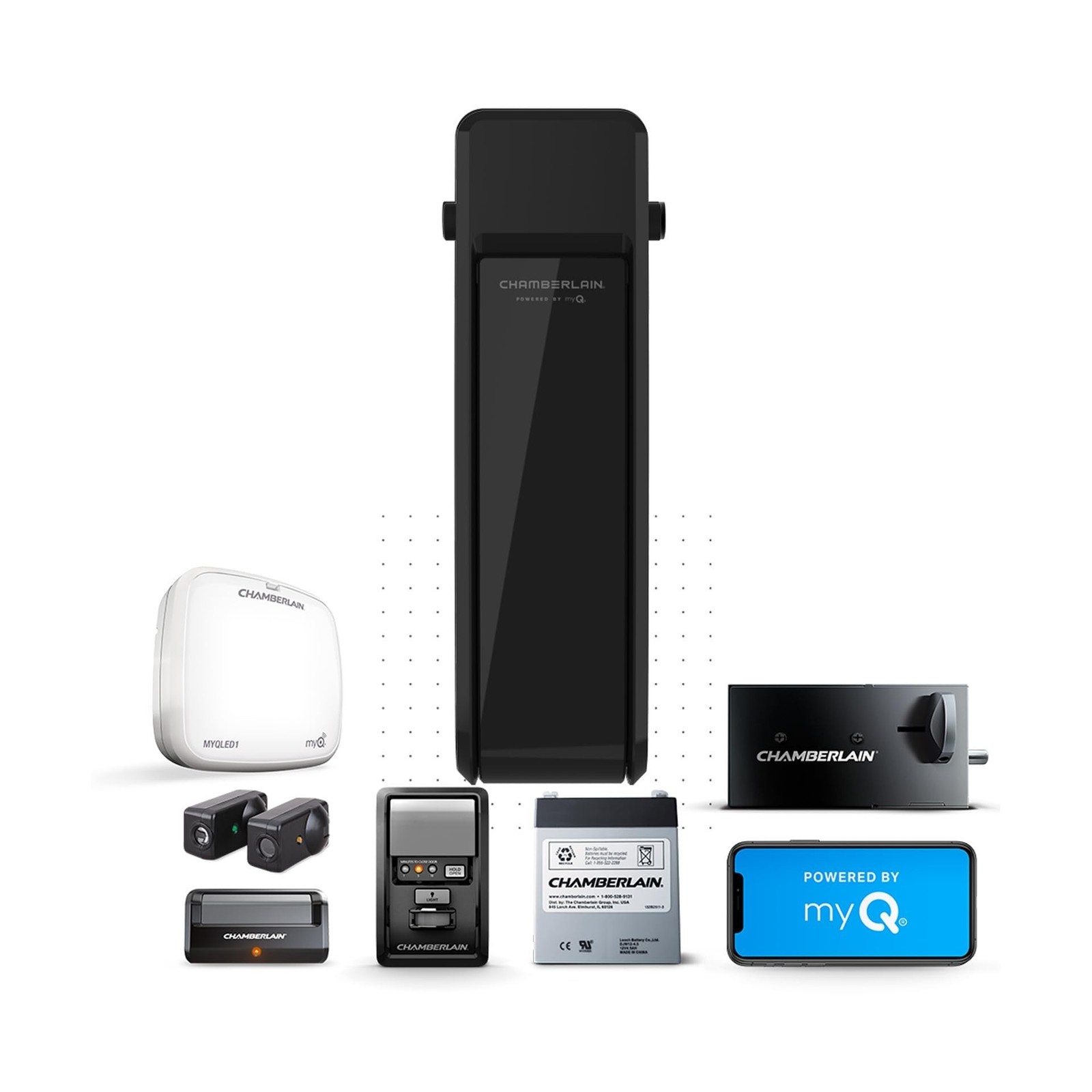 Chamberlain RJO101MC Ultra-Quiet Wall Mount Garage Door Opener with Battery B... Chamberlain RJO101MC Ultra-Quiet Wall Mount Garage Door Opener with Battery B...