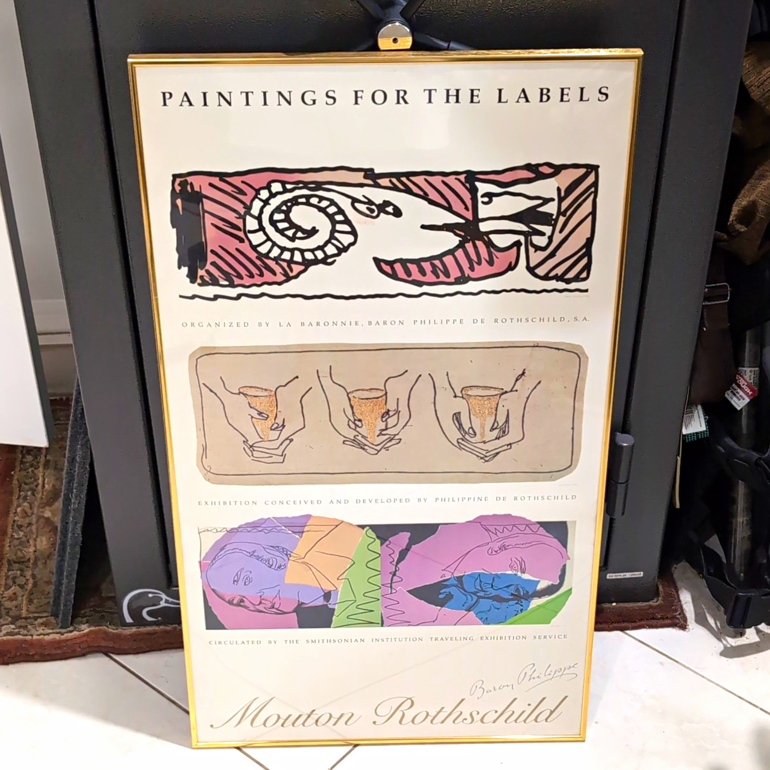 Rare 1984 Mouton Rothschild Paintings For The Labels Framed Exhibition Poster